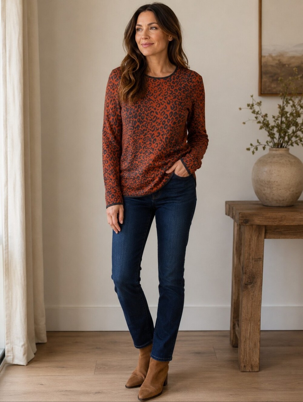 Belford merino wool Animal Print sweater M